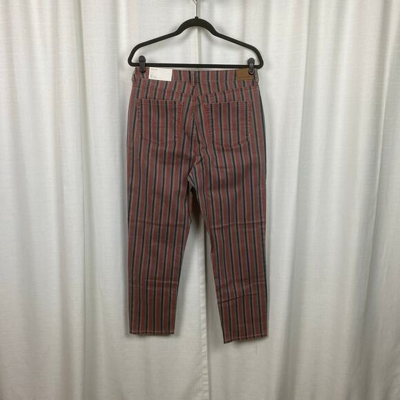 American Eagle Brick Red Stripe Mom Jeans Sz.10R NWT - Picture 9 of 14